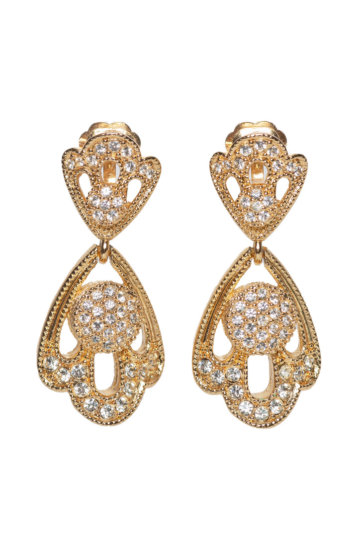 Christian Dior Embellished Drop Clip On Earrings