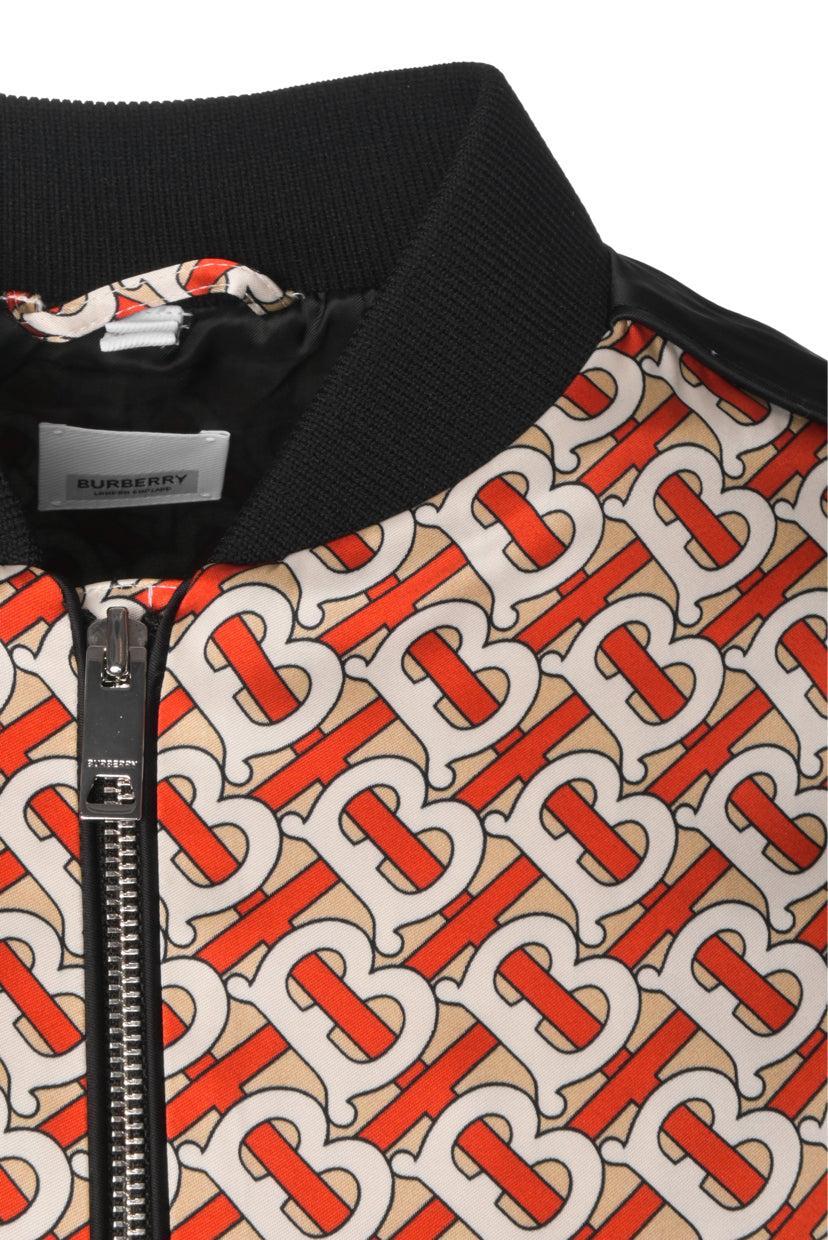 Burberry Size XS Vermillion Monogram Print Bomber Jacket