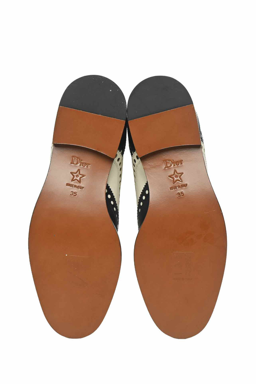 Dior Size 35 Brogue Lace-Up Oxfords