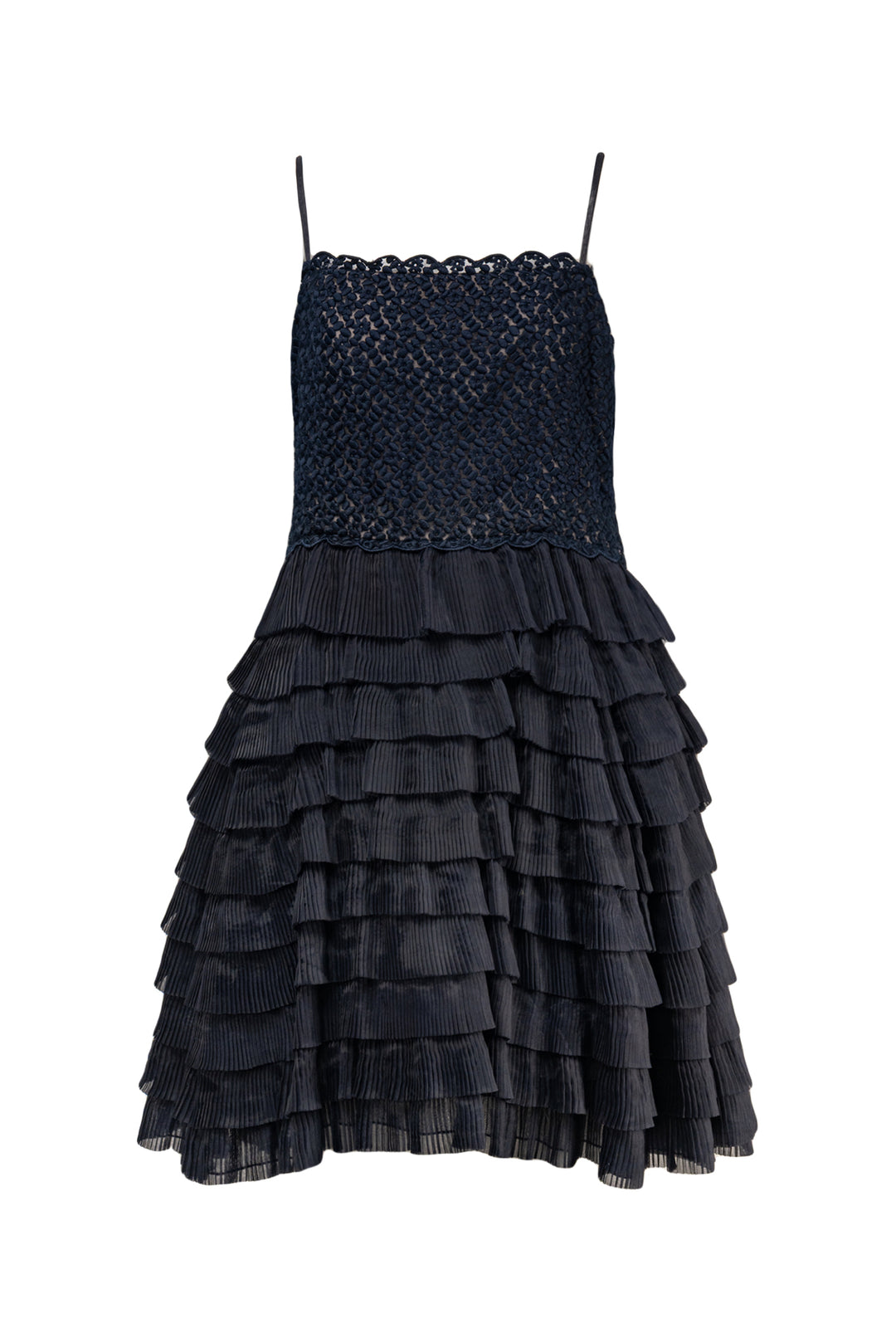 Red Valentino Size 12 Tiered Tulle Mini Dress