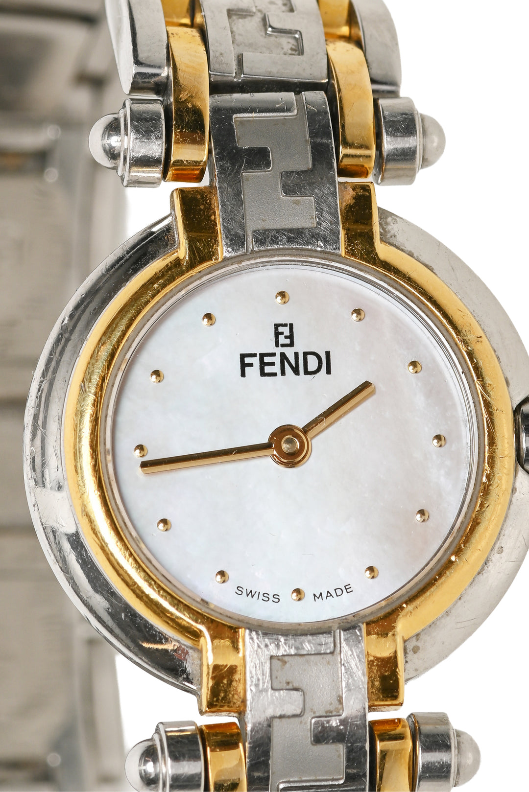 Fendi Orologi 760L Vintage Two Tone Mother of Pearl Watch