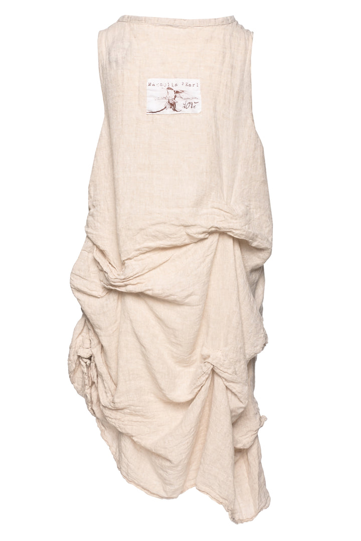 Magnolia Pearl Size OS Ruched Logo Linen Dress