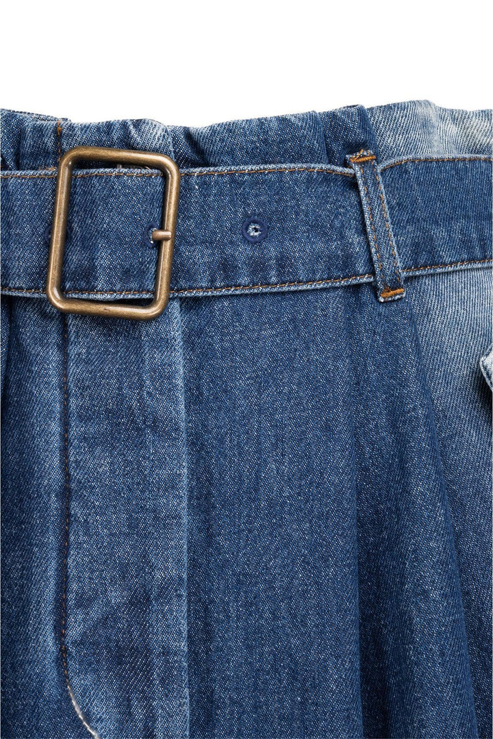 Dries Van Noten Size 36 Belted Denim Maxi Skirt