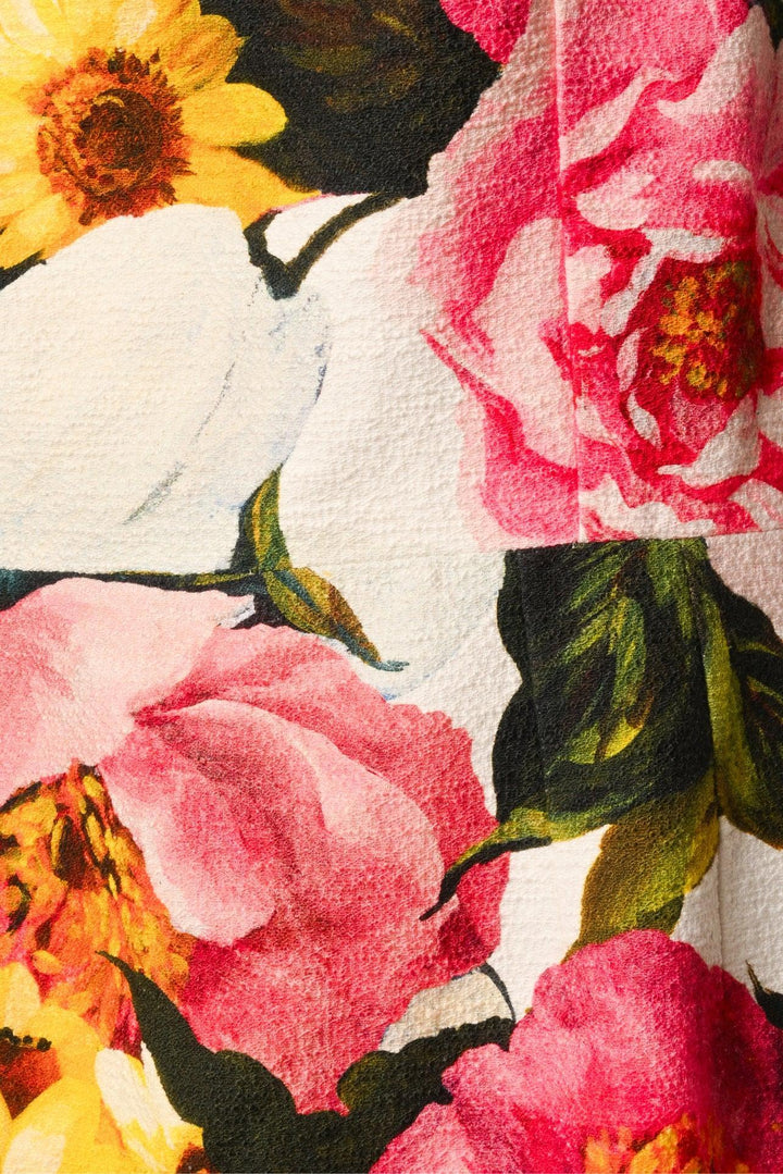 Dolce & Gabbana Size 48 Floral Midi Dress