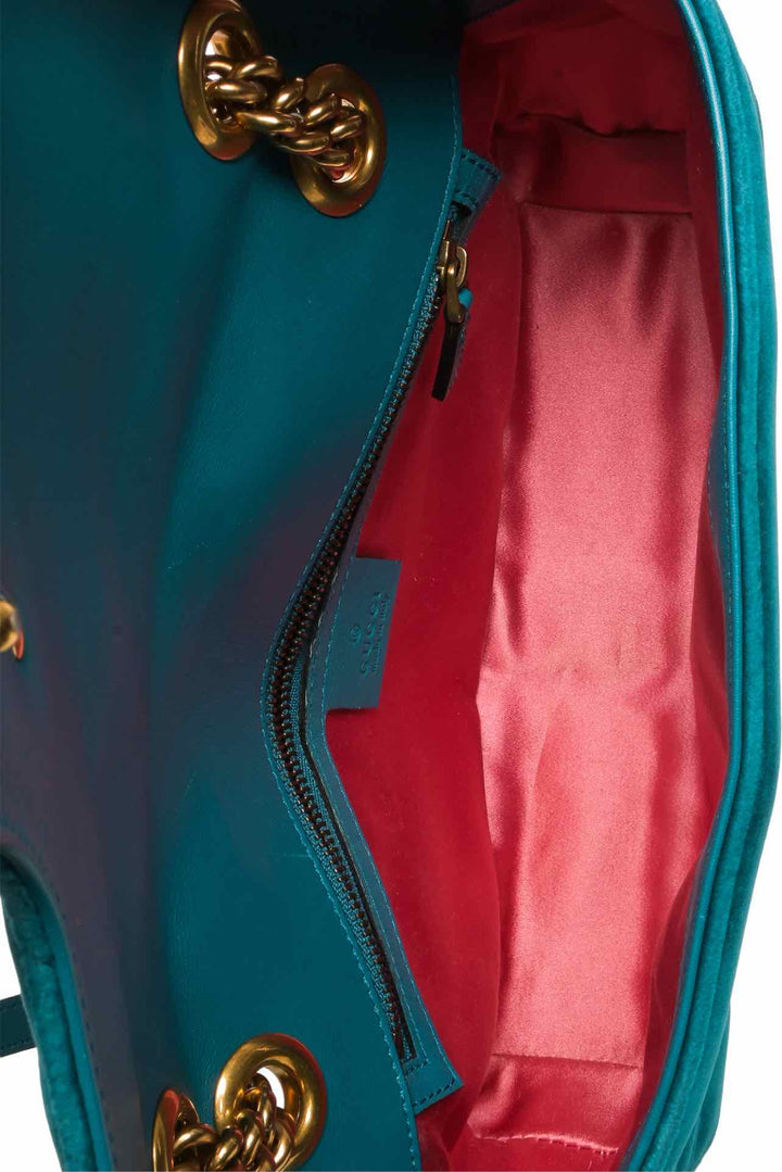 Gucci Velvet Matelasse GG Marmont Small Shoulder Bag