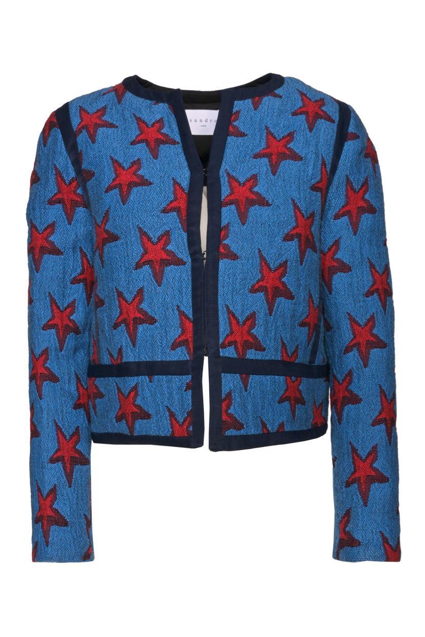 Sandro Size 36 Knit Stars Jacket