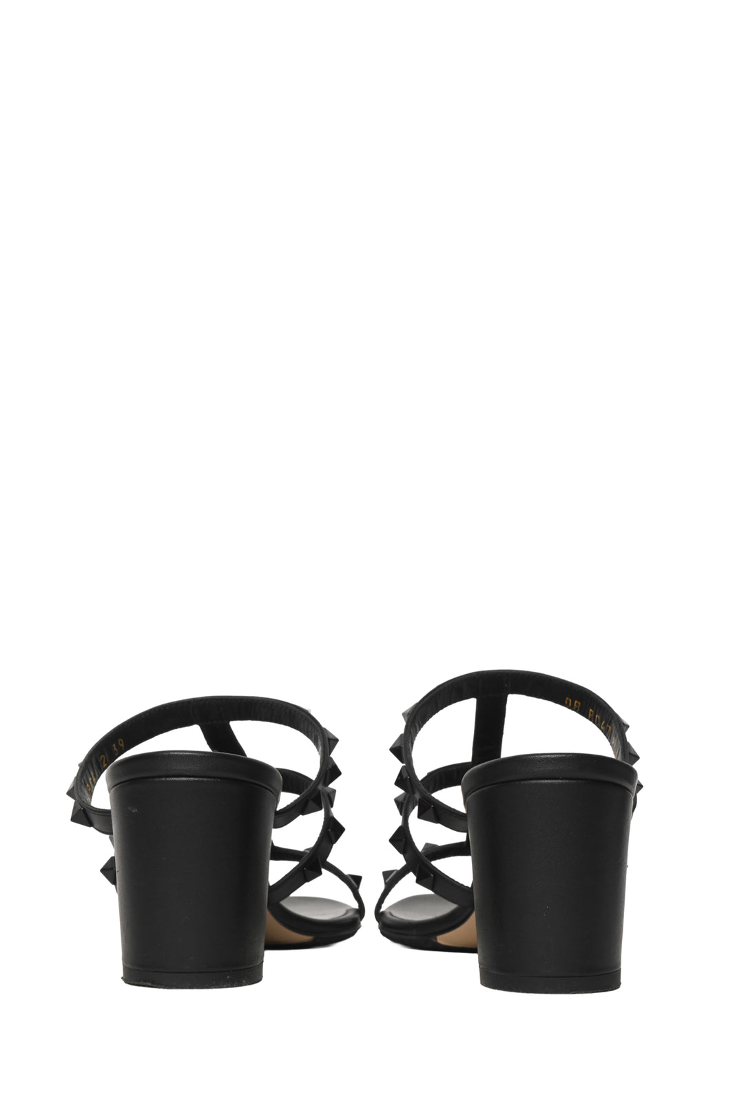Valentino Size 39 Rockstud Calfskin Leather Slide Sandals