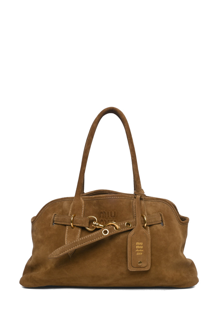Miu Miu Aventure Suede Shoulder Bag