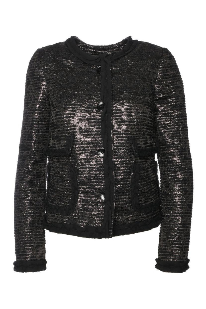 Dolce & Gabbana Size 36 Button-Up Metallic Tweed Jacket