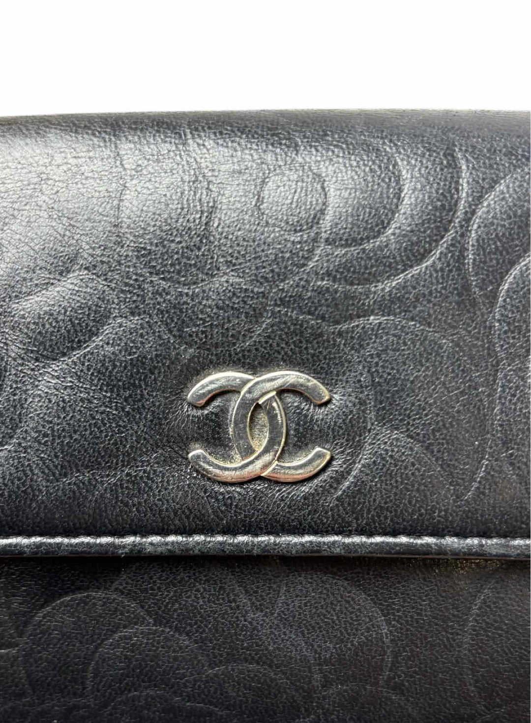 Chanel Camillia Embossed Leather Wallet