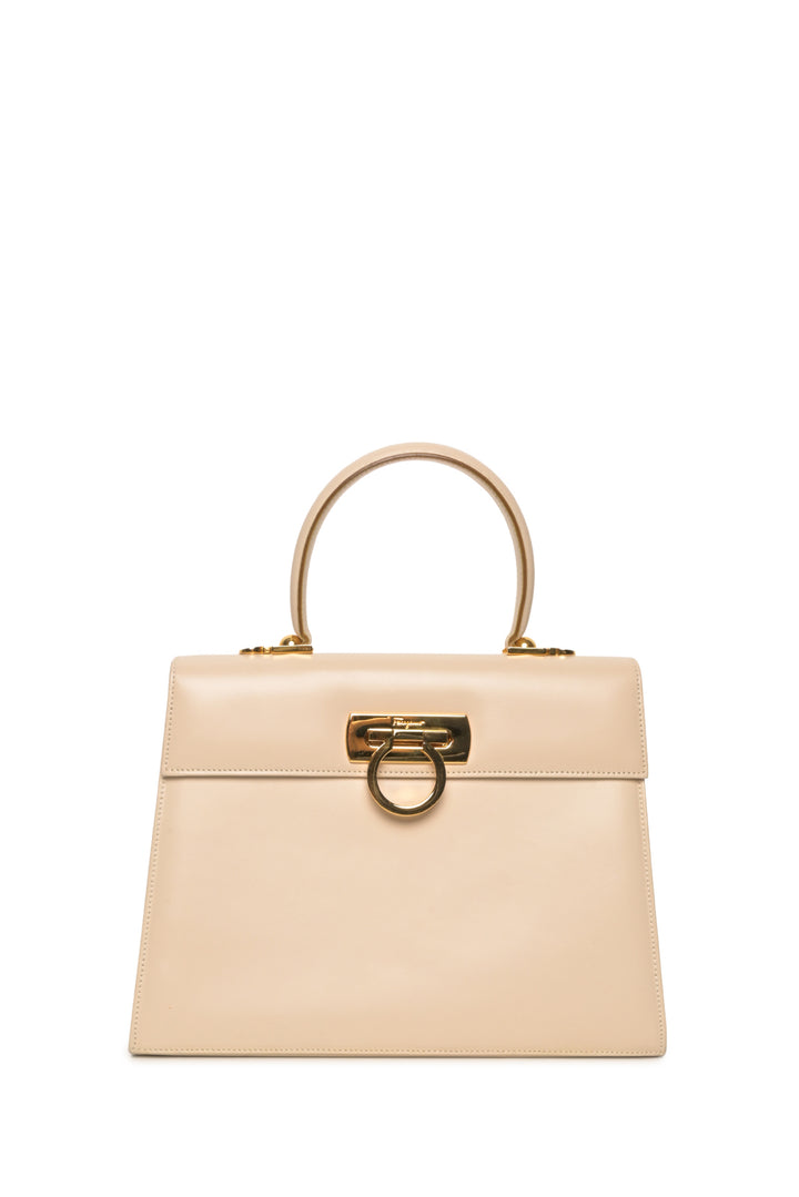 Salvatore Ferragamo Leather Kelly Top Handle Bag