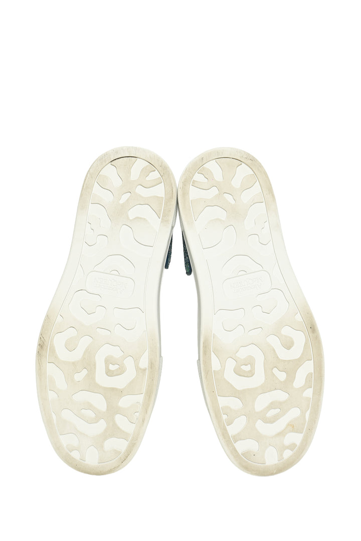 Alexander Mcqueen Size 39 Deck Plimsoll Glitter Tab Low Top Sneaker