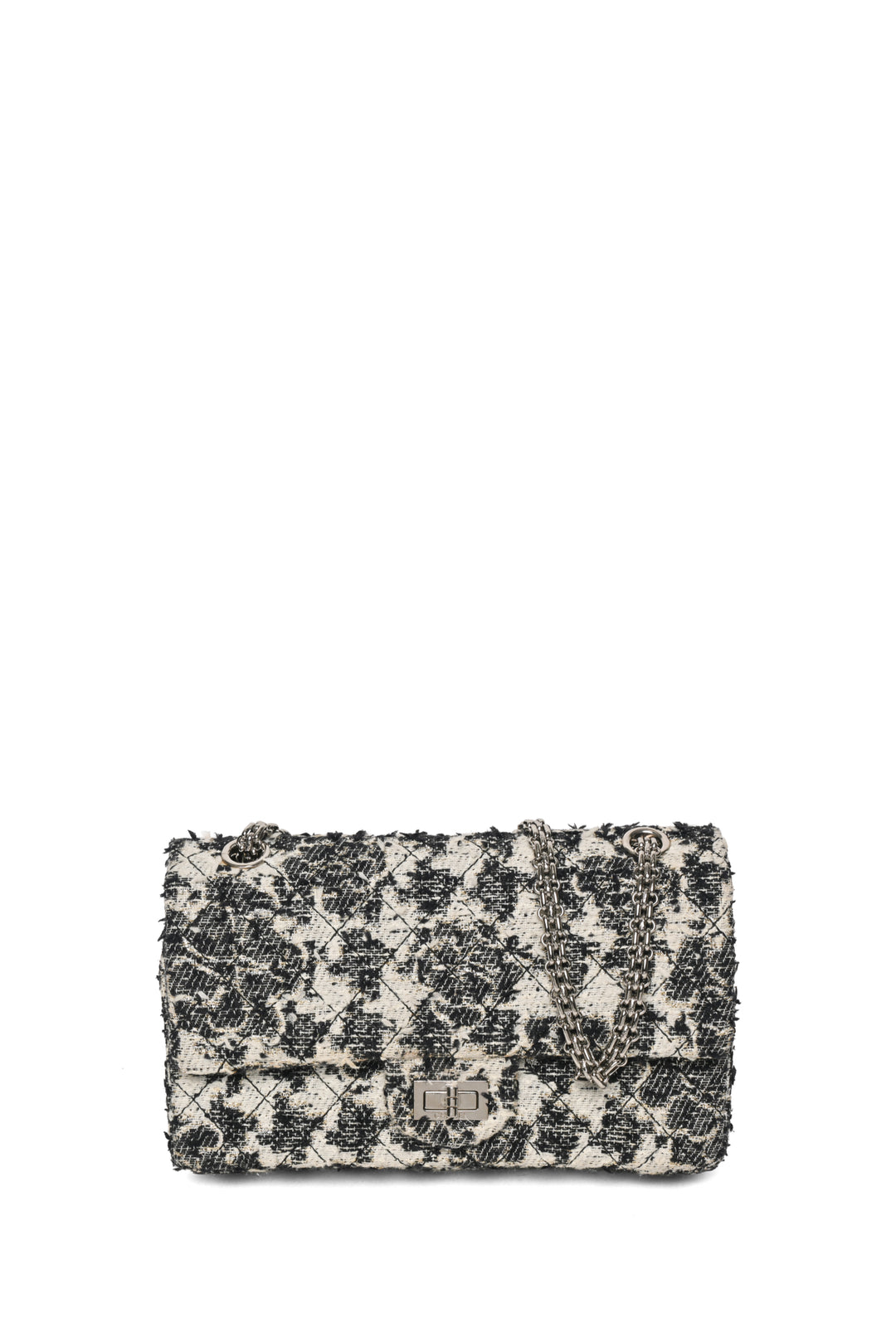Chanel 2010-2011 Tweed Camellia Quilted 2.55 Reissue 226 Double Flap Bag