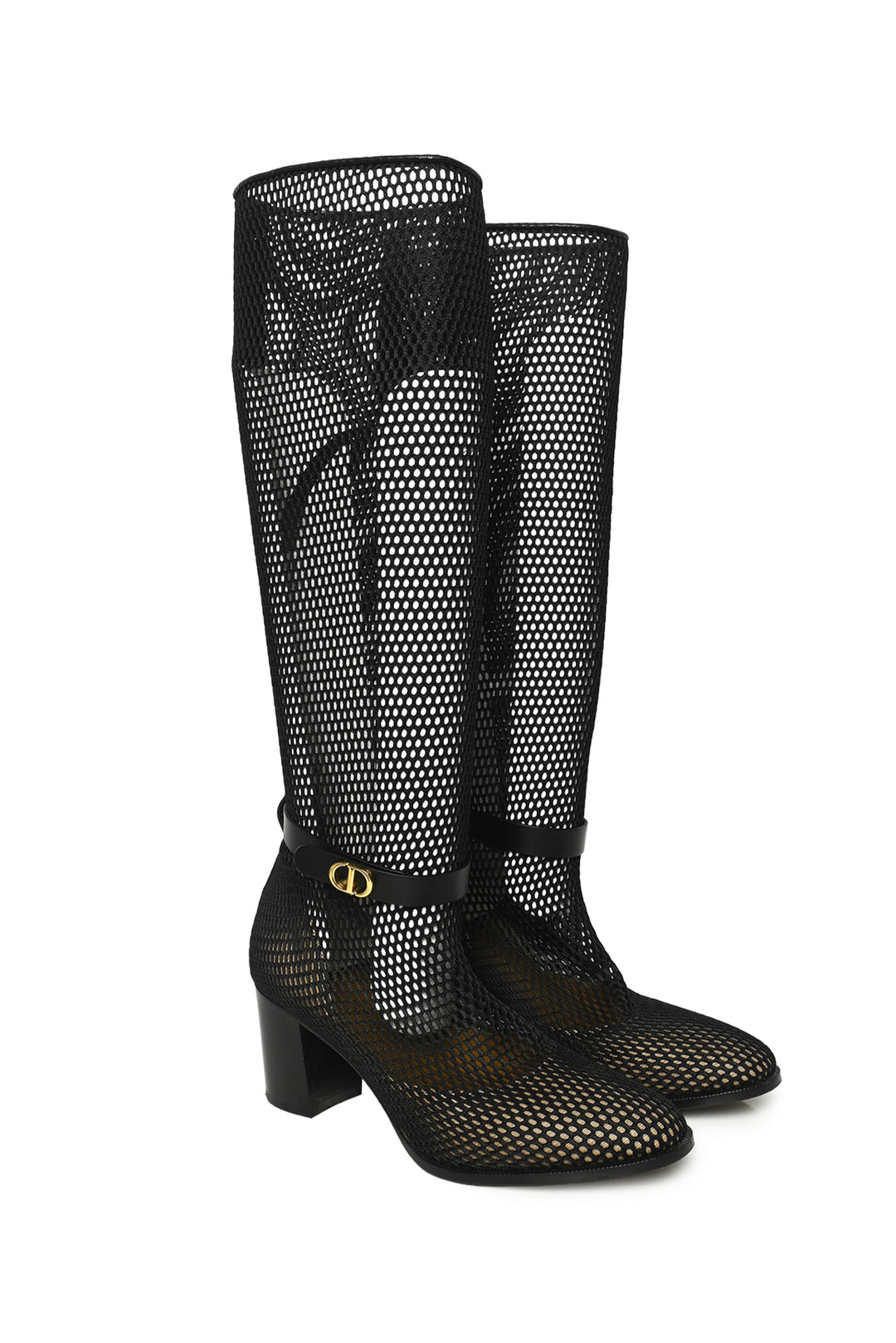 Dior Size 37.5 Empreinte Mesh Knee Heigh Boots