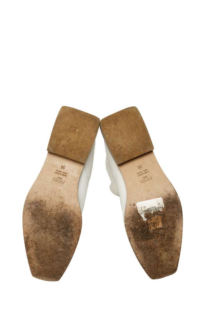 Fendi Size 35 Patent Square Toe Ankle Boots