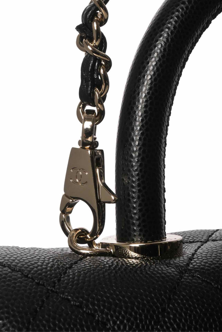 Chanel 2025 Small Quilted Caviar Coco Handle Bag