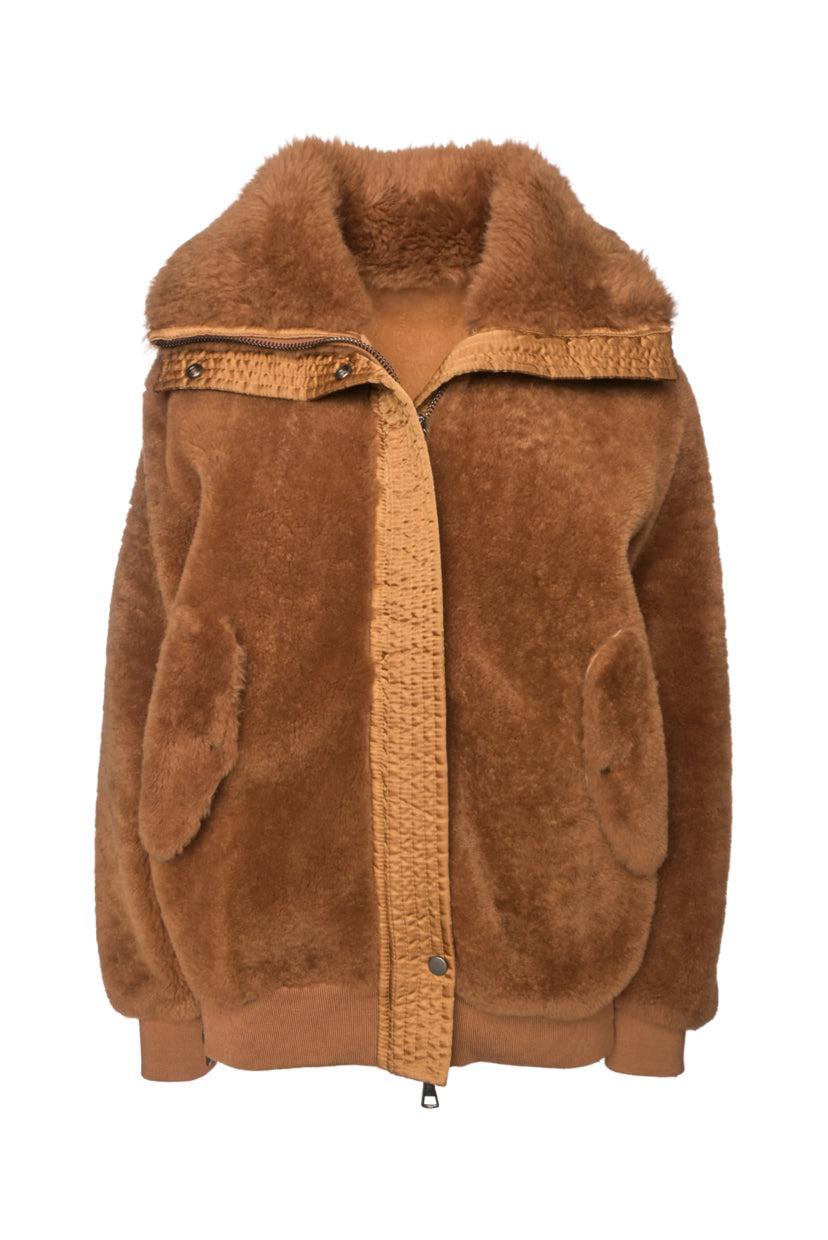 Liven Size 42 Shearling Bomber Jacket