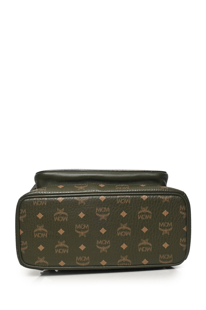 MCM Stark 40 Sea Turtle Green Visetos Canvas BackPack