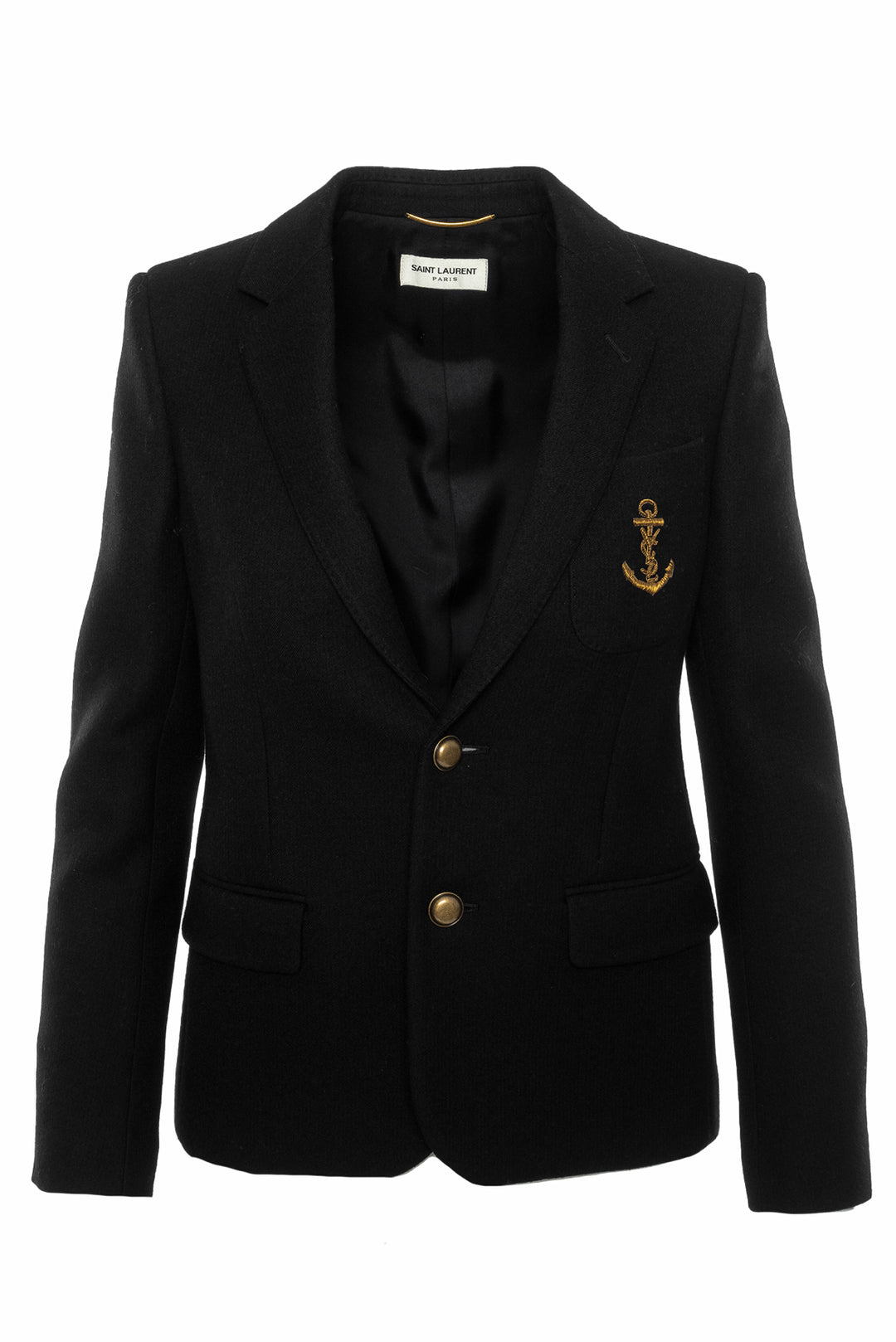 Saint Laurent Size 36 Anchor Logo Wool Blazer