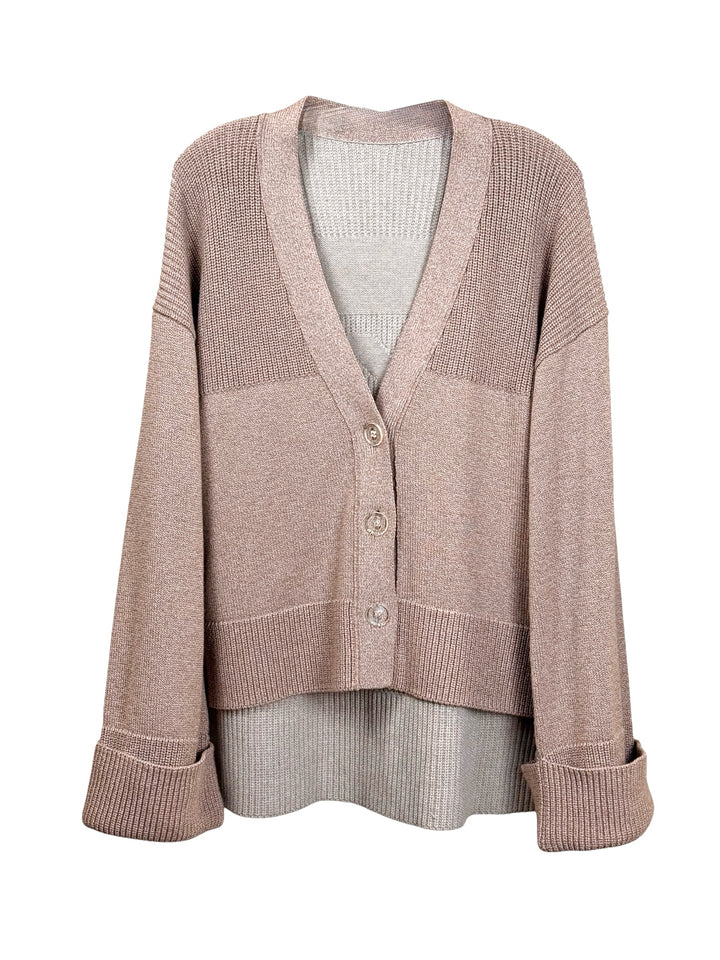 Off White Size 44 Diag Languid Contrast-Panel Knitted Cardigan