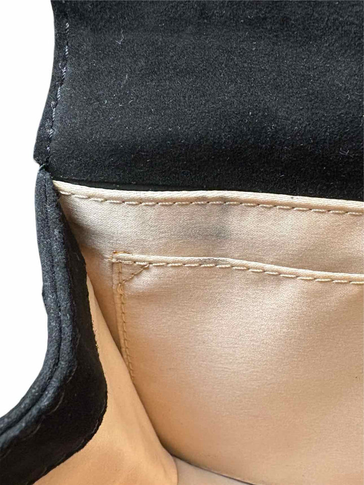 Valentino Suede Crystal Butterfly Clasp Clutch