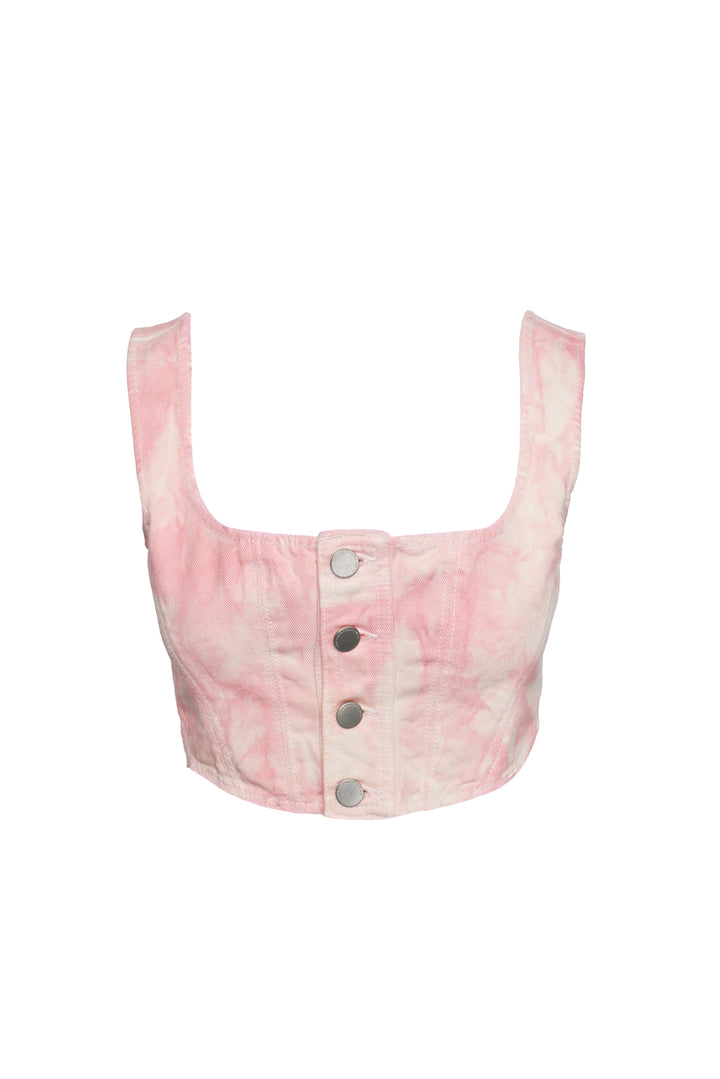 Alessandra Rich Size 42 Denim Corset Tank Top