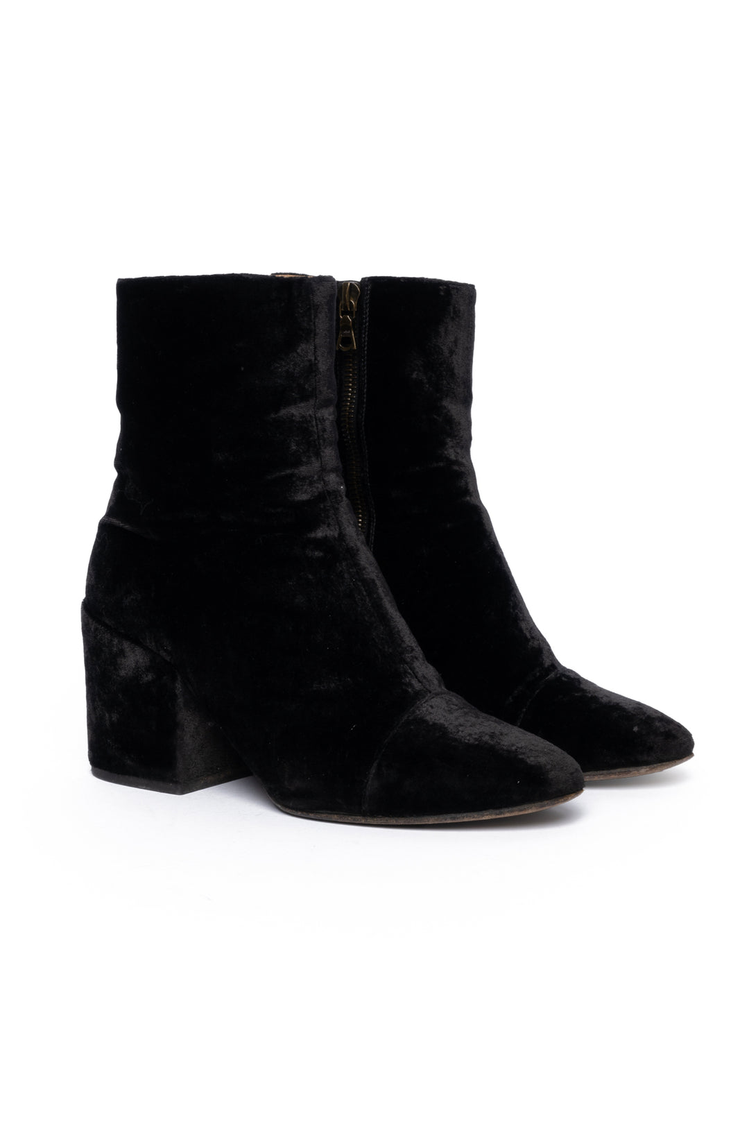 Dries Van Noten Size 36.5 Crushed Velvet Ankle Boots