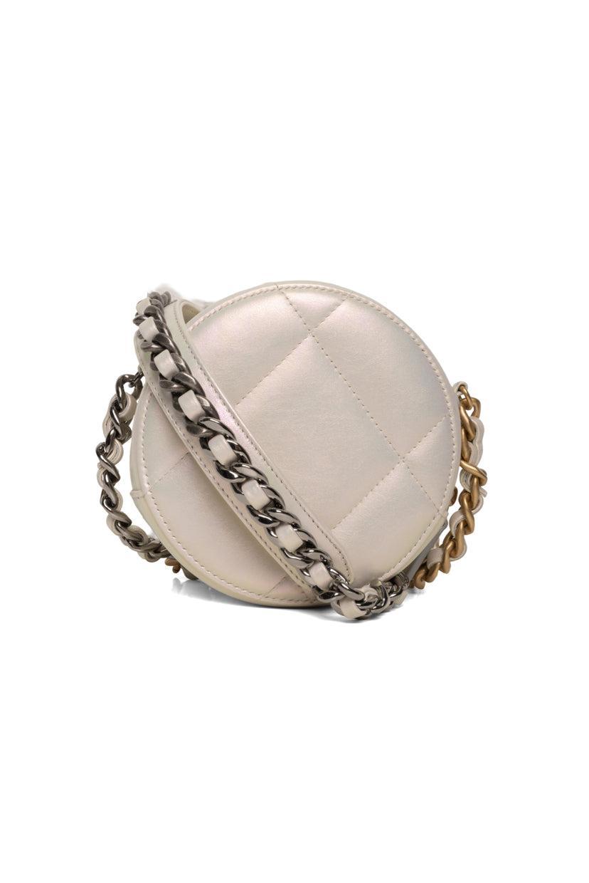 Chanel 2020 Chanel 19 Iridescent Round Clutch on Chain