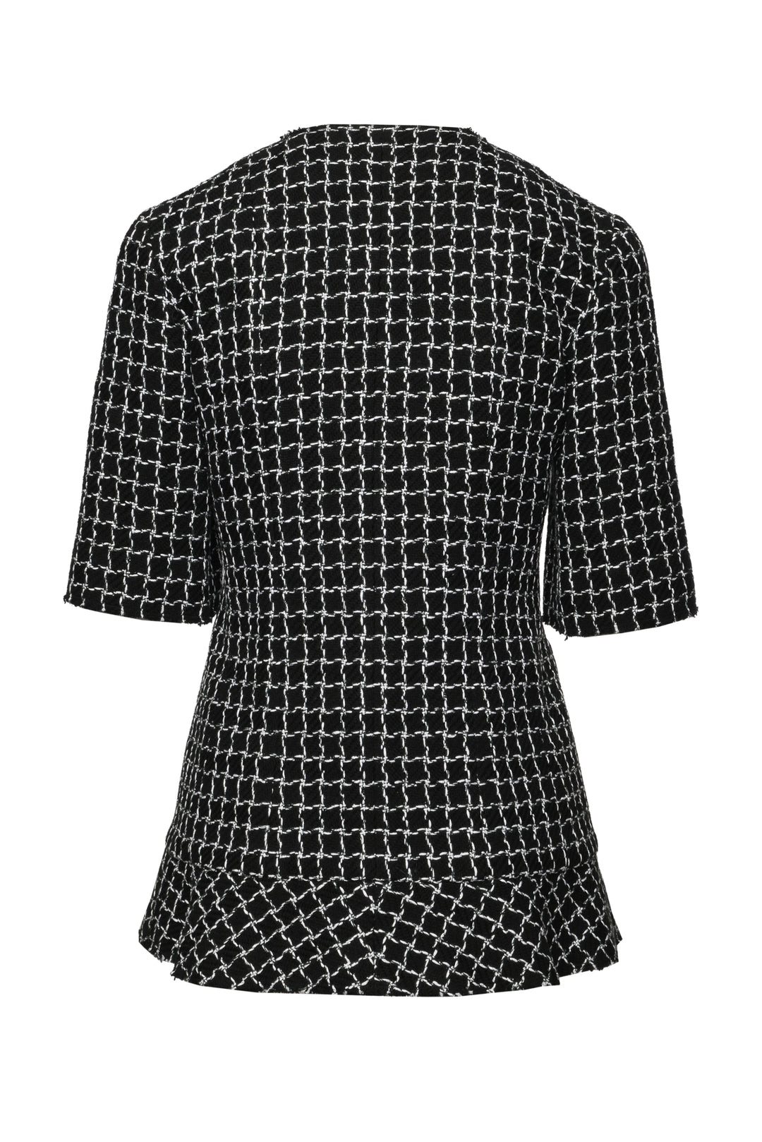 Chanel Size 38 2012 Checkered Tweed Short Sleeve Jacket