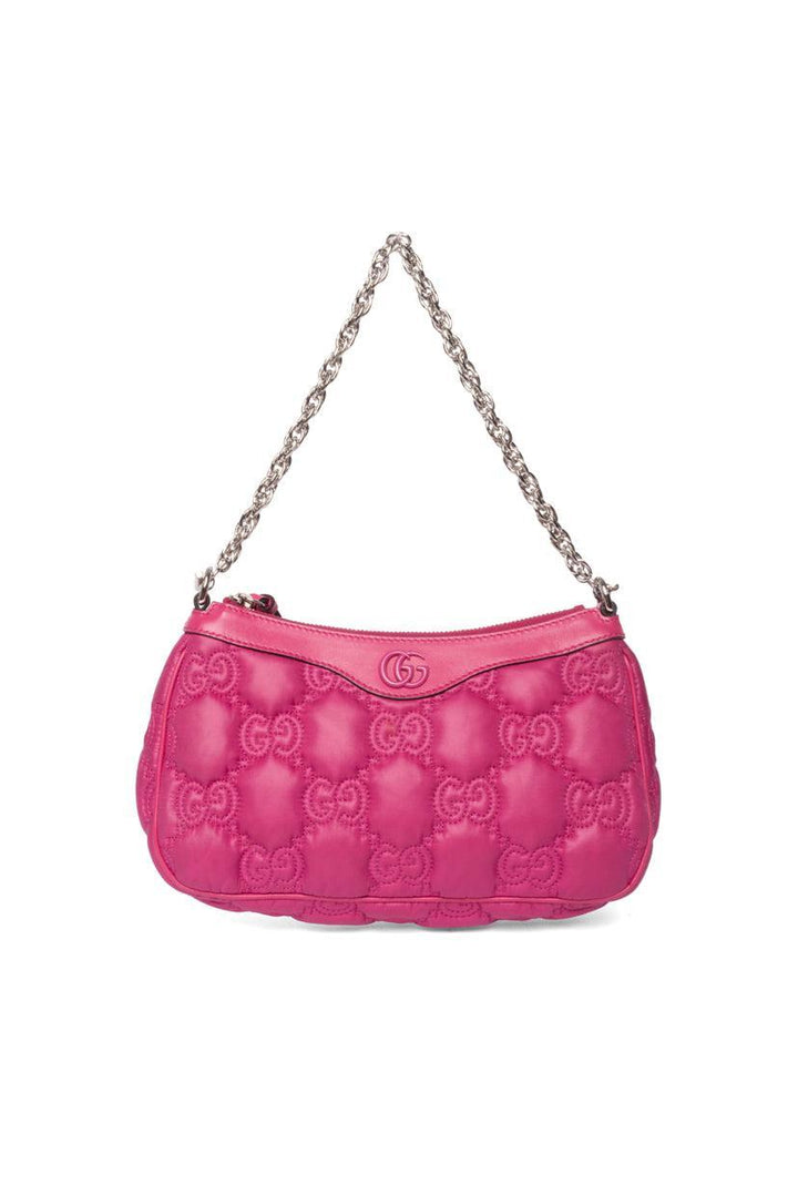 Gucci Small GG Quilted Matelasse Leather Trim Shoulder Bag