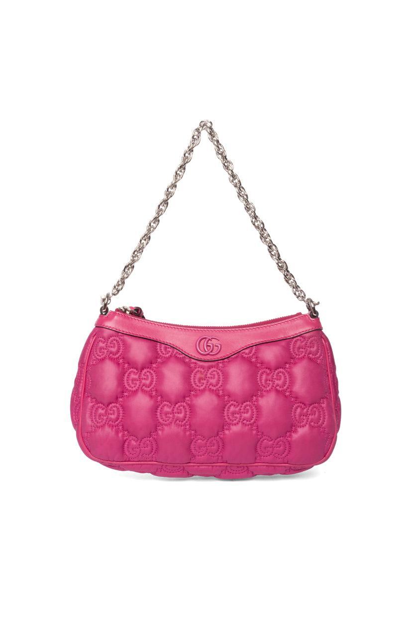 Gucci Small GG Quilted Matelasse Leather Trim Shoulder Bag