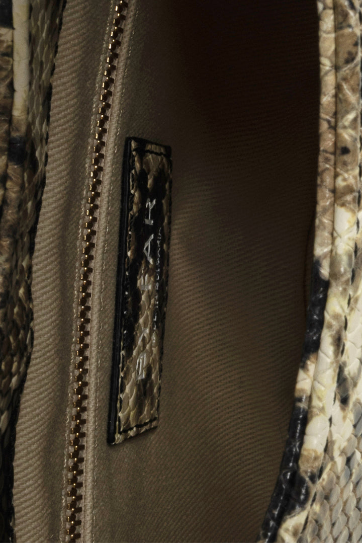 BY FAR Lune Snake Effect Leather Shoulder Bag