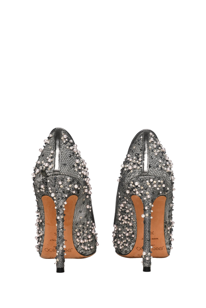 Jimmy Choo Size 36.5 Beaded Mesh Pumps