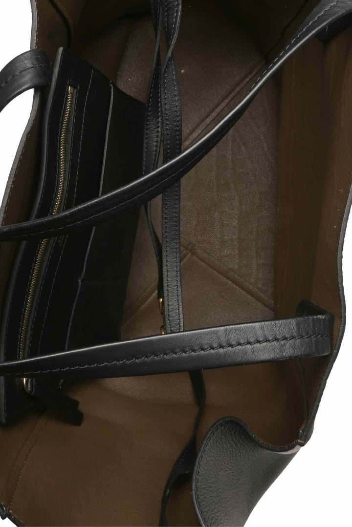 Celine Croc Embossed Phantom Cabas Tote