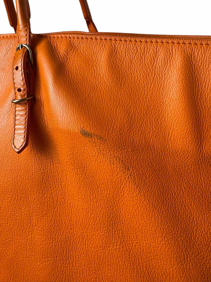 Balenciaga Large Orange Leather Tote Purse