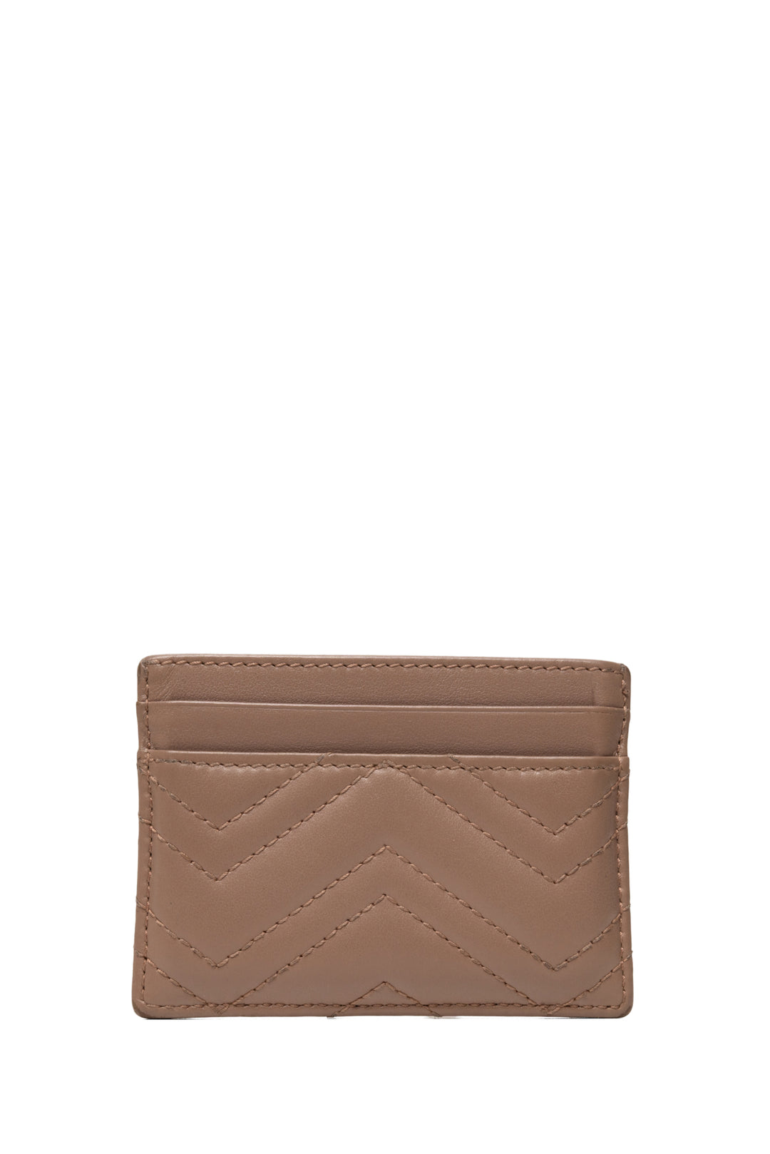 Gucci Chevron Quilted Leather GG Marmont Card Holder Wallet