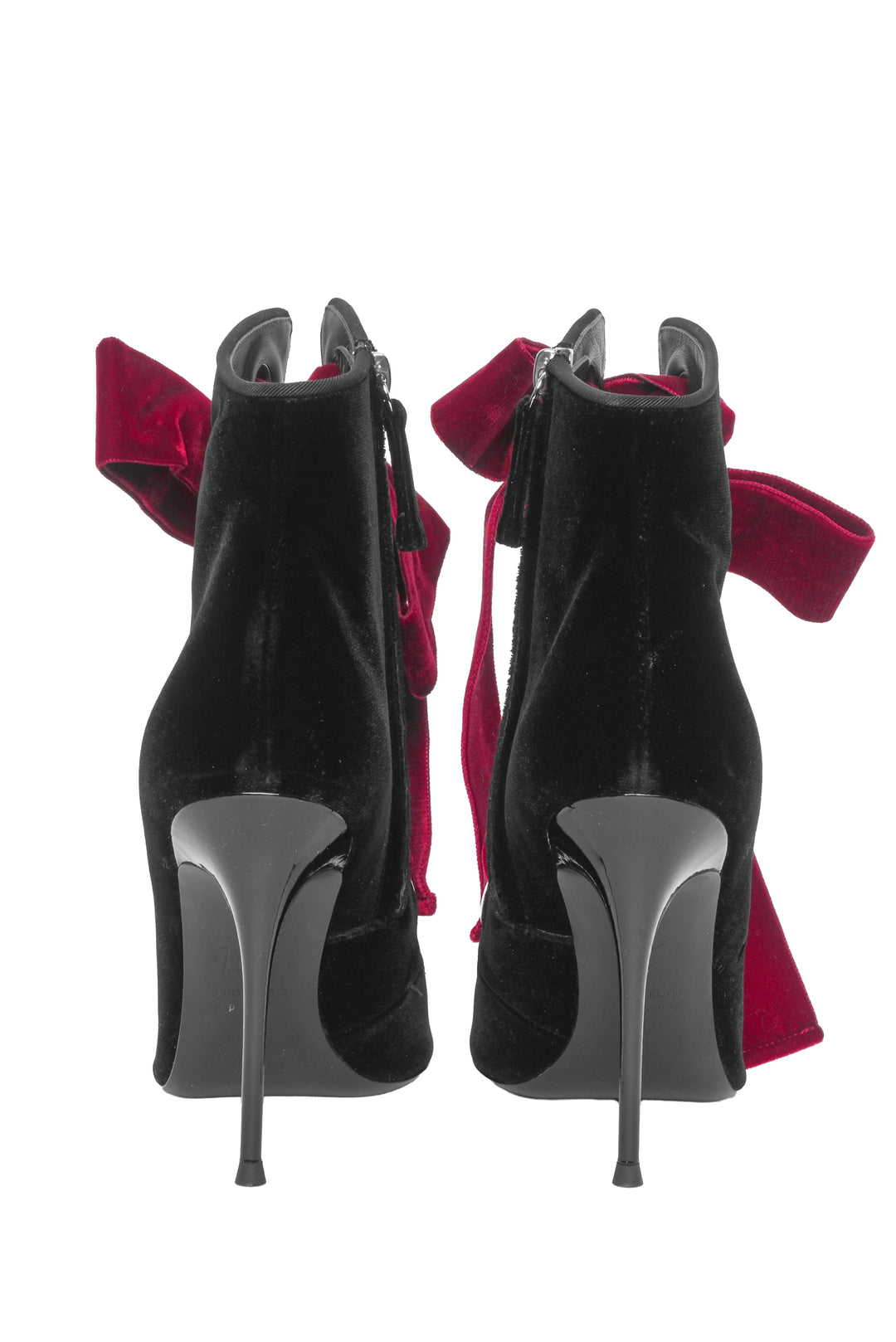 Giuseppe Zanotti Size 36 Velvet Lace Up Peep Toe Jeannine Ankle Boots