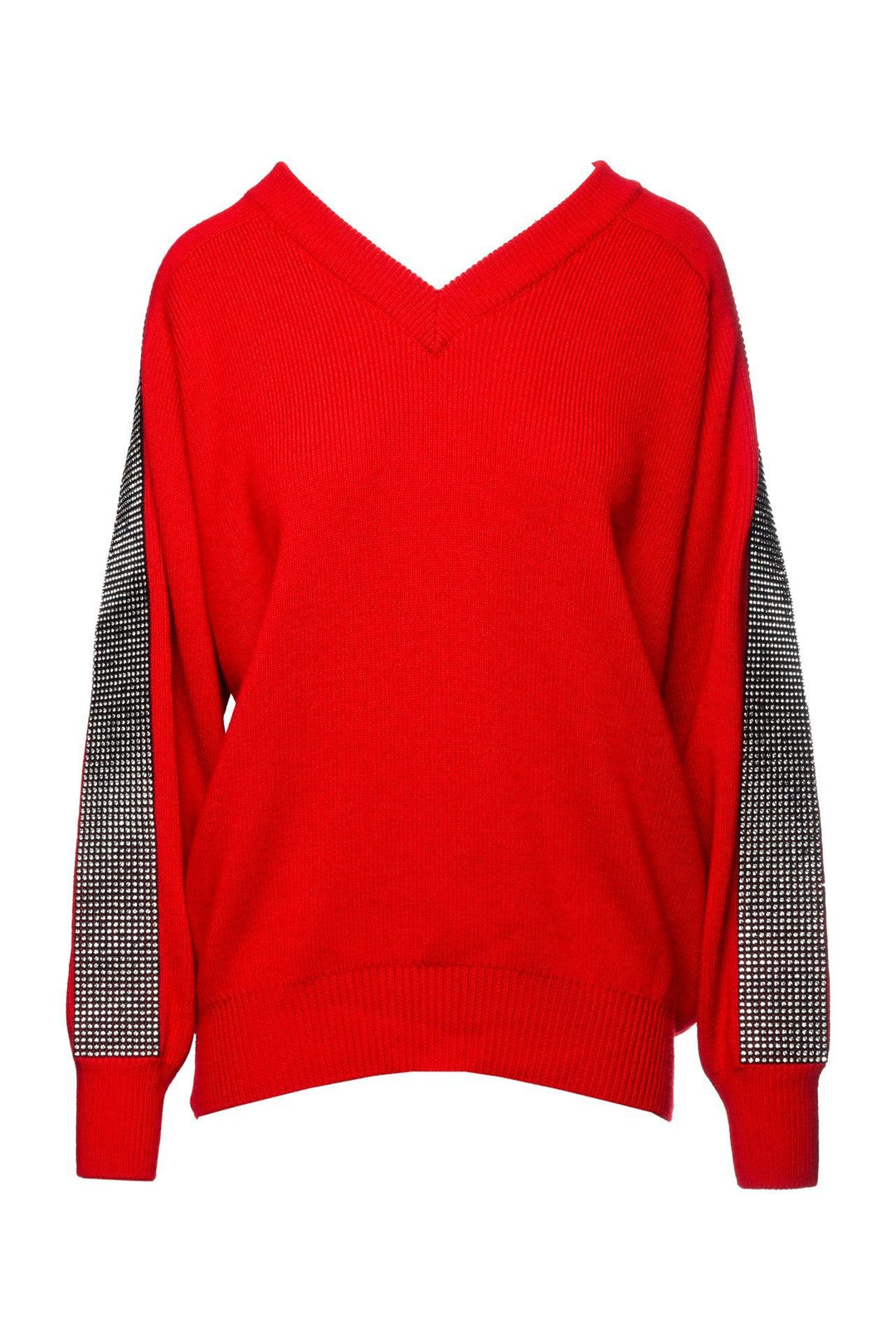 Christopher Kane Size M 2018 Embellished Sleeve V-Neck Sweater