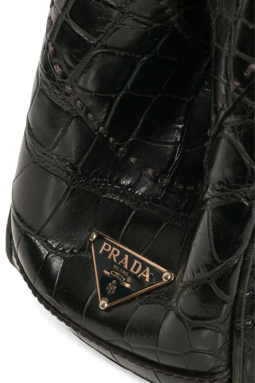 Prada Vintage Crocodile Leather Shoulder Bag