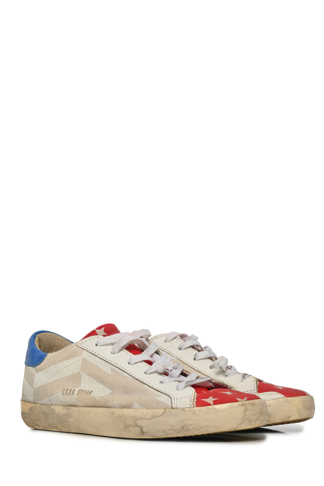 Golden Goose Size 37 Superstar Distressed Canvas Low Top Sneaker