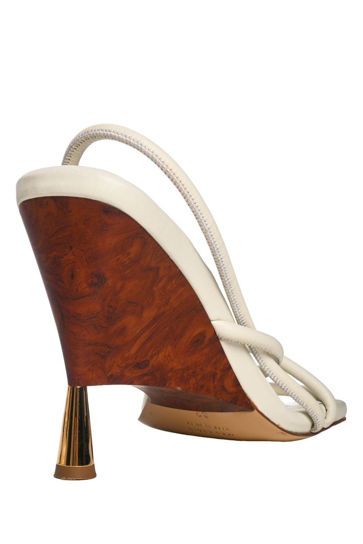 GIA/RHW Size 39 Strappy Metallic-Heel Slingback Sandals