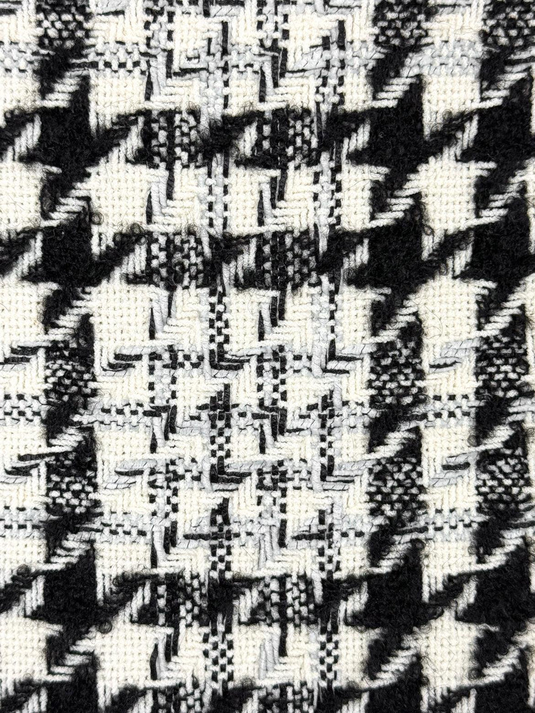 Oscar De La Renta Size 6 Houndstooth Print Wool Blend Midi Skirt