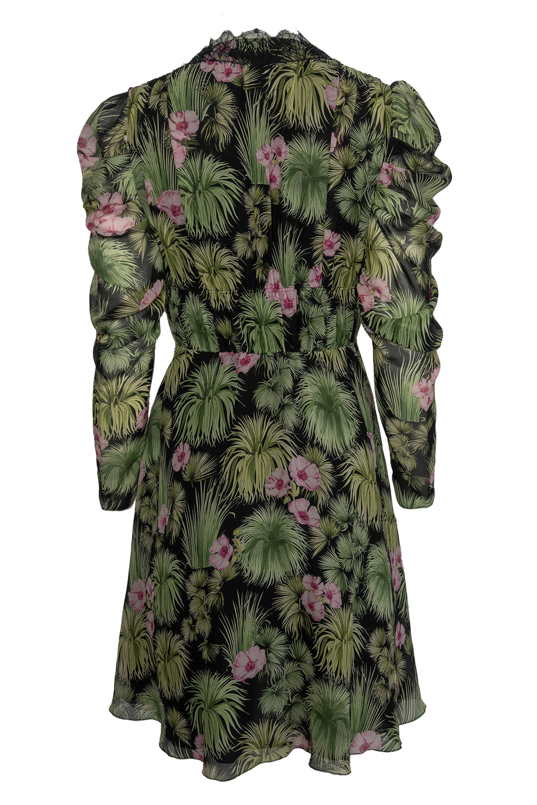 Giambattista Valli Size 42 Floral & Leave Silk Dress