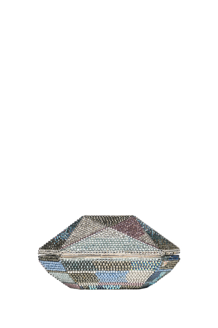 Judith Leiber Emerlad cut Swarovski Crystal Minaudiere Clutch