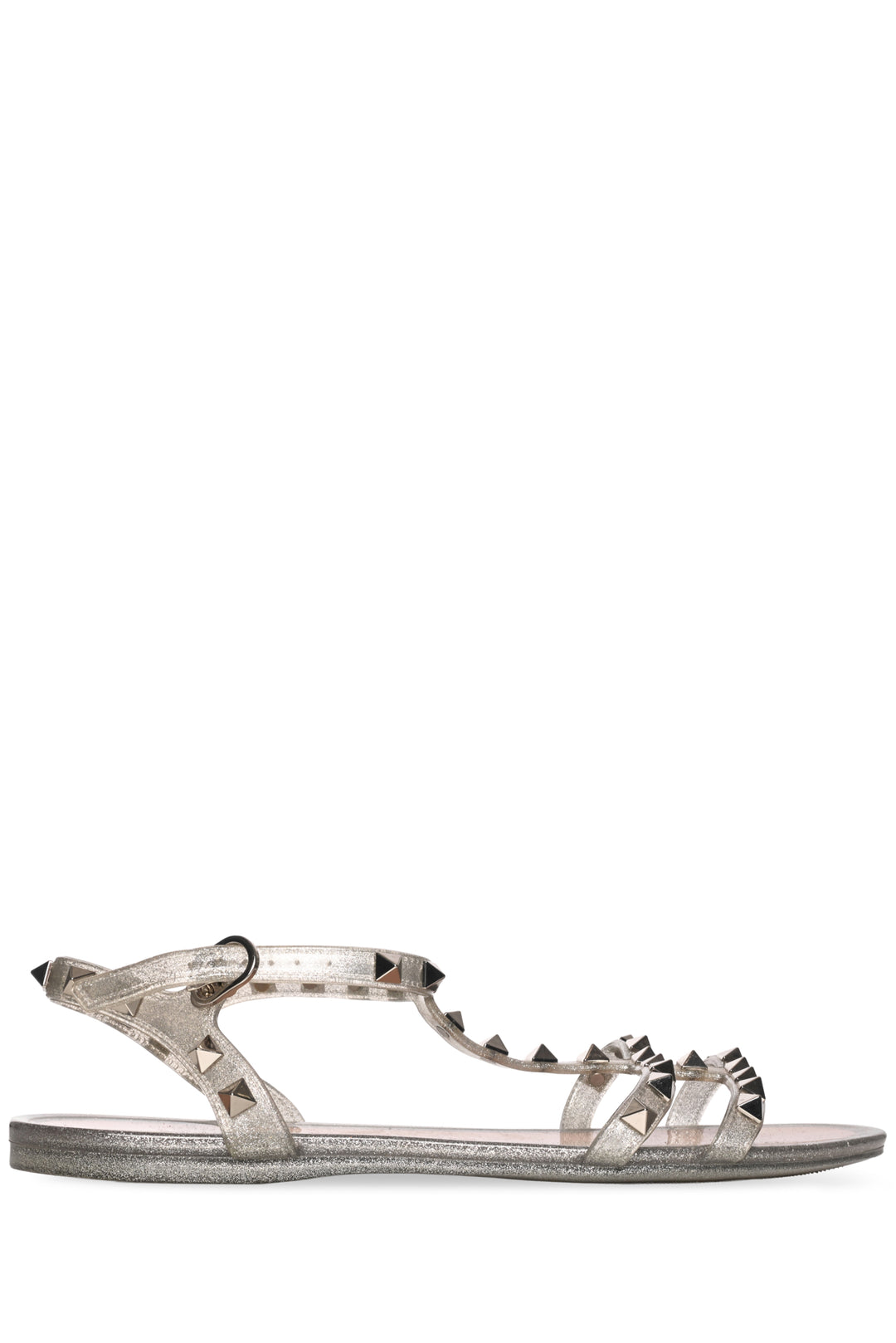 Valentino Size 38 Metallic Rockstud Sandals