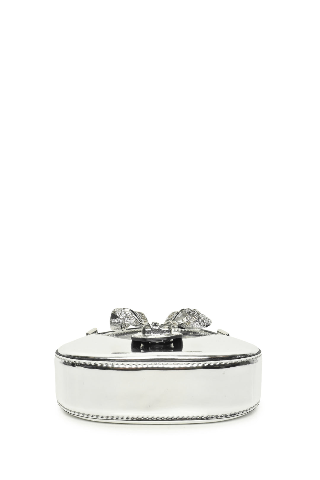 Self Portrait Silver Curved Bow Micro Shoulder Bag