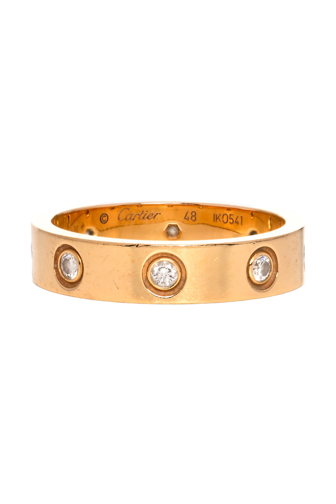 Cartier Size 4.5 2021 18K Yellow Gold 8 Diamond Love Ring