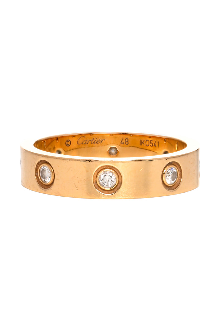 Cartier Size 4.5 2021 18K Yellow Gold 8 Diamond Love Ring