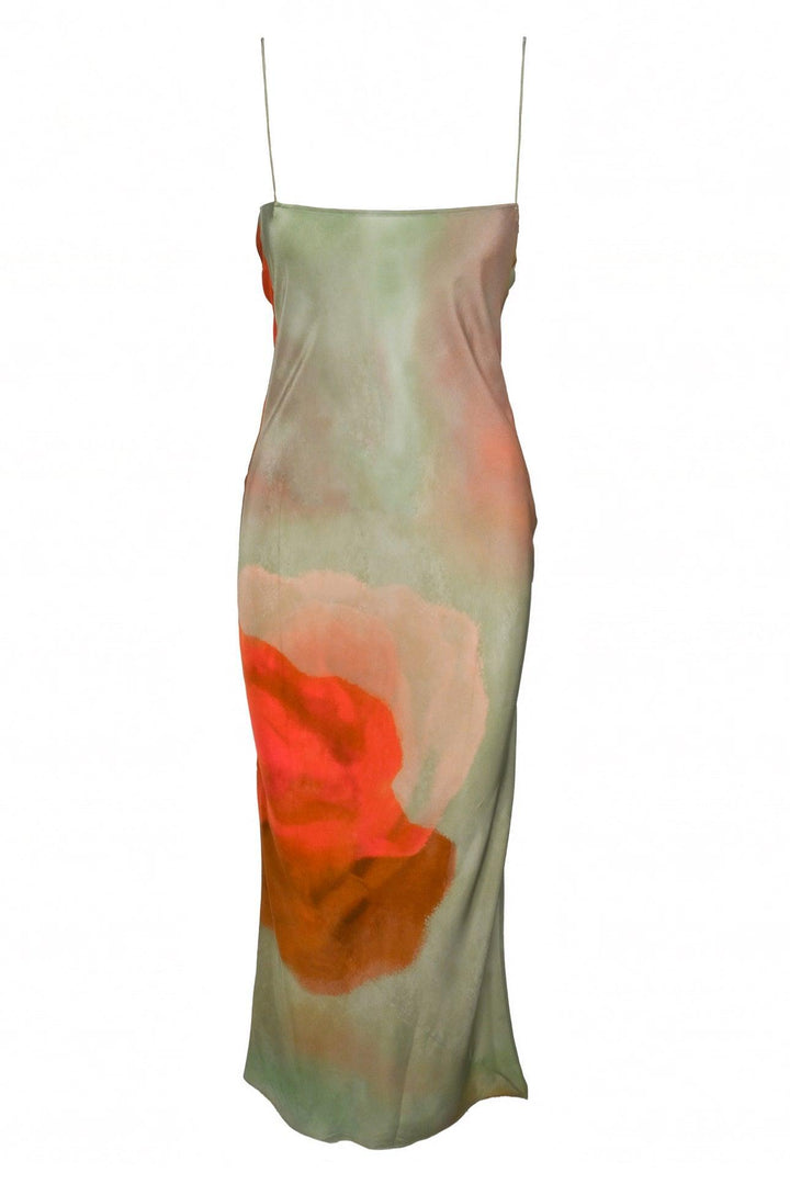 SIR Size 1 Printed Silk Slip Dress