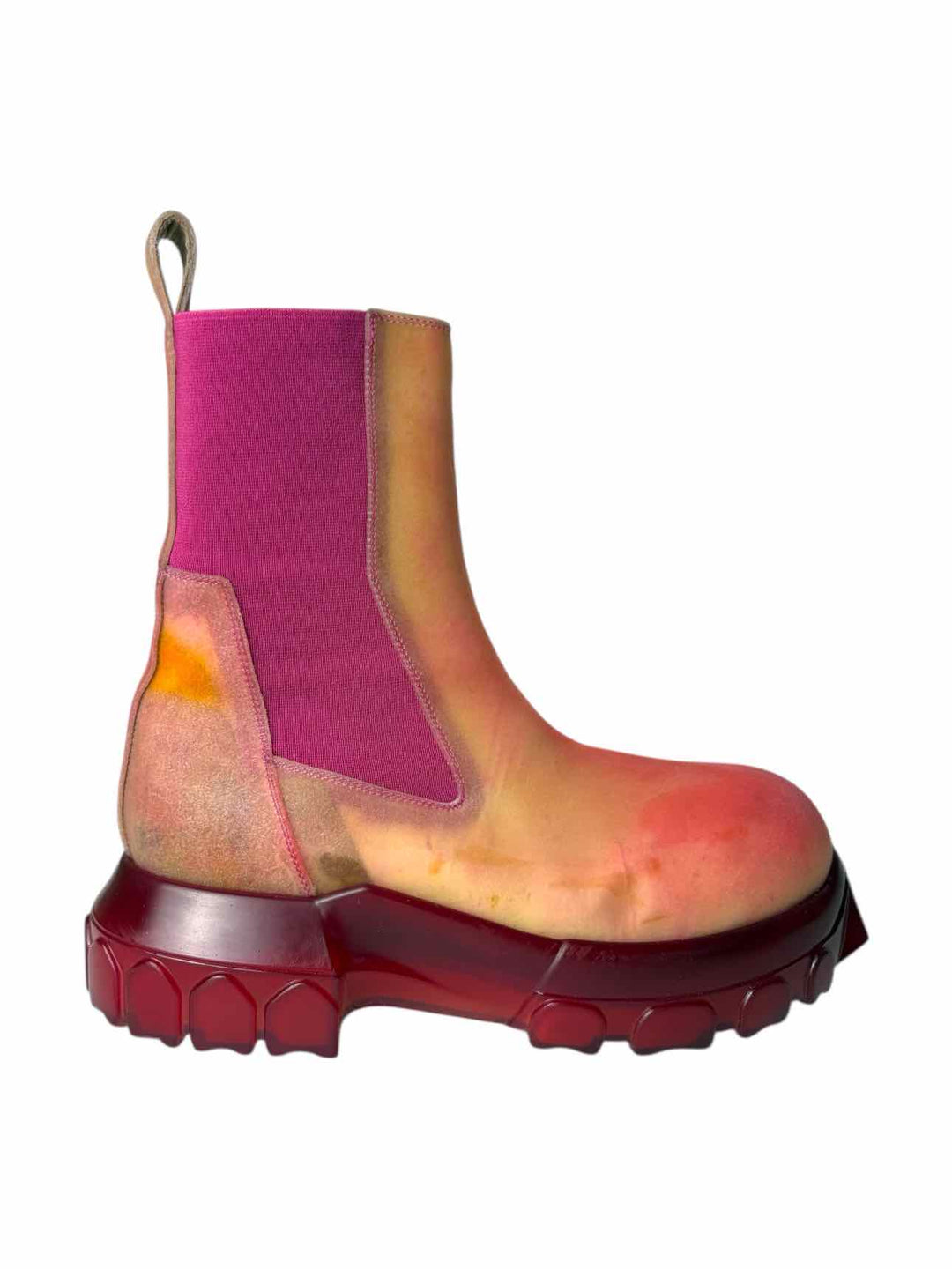 Rick Owens Size 41 Beatle Bozo Tractor Transparent Ankle Boots